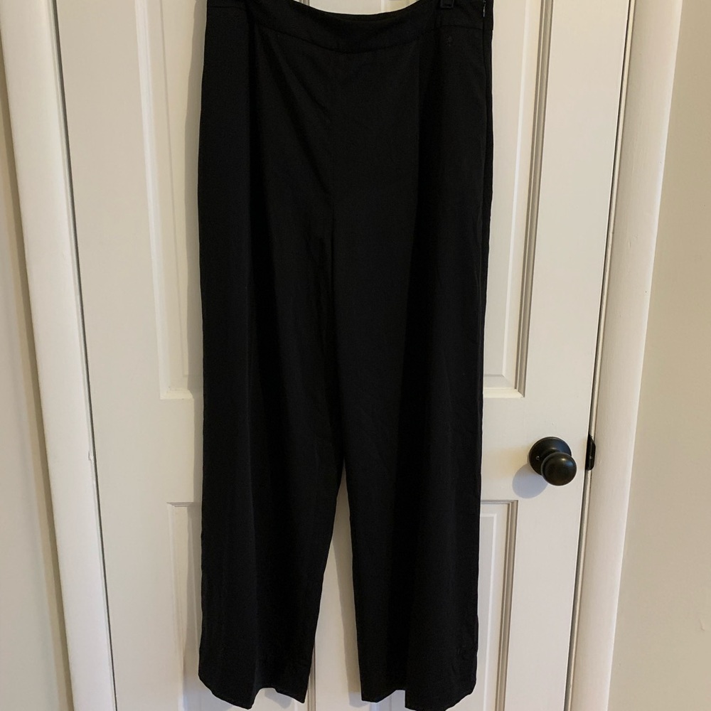Zara | black high rise wide leg work trouser size large